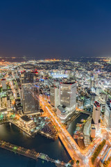 Fototapeta na wymiar 神奈川県横浜市みなとみらいから見たの横浜の夜景