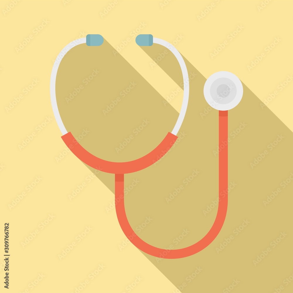 Sticker stethoscope icon. flat illustration of stethoscope vector icon for web design