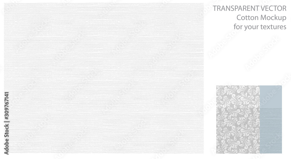 Wall mural light pattern with cotton or linen texture. vector background for your design with transparent shado