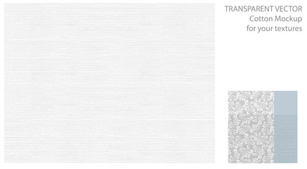  Light pattern with cotton or linen texture. Vector background for your design with transparent shadows.