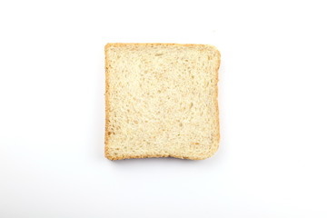 Sliced of whole wheat bread on white background
