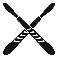 Crossed scalpel icon. Simple illustration of crossed scalpel vector icon for web design isolated on white background