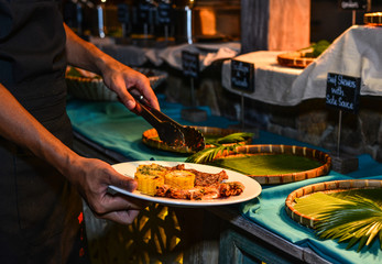 BBQ buffet for dinner