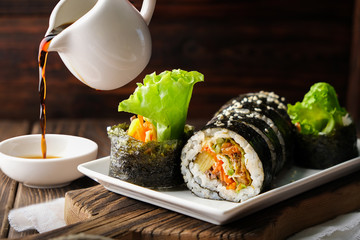 Kimbup or Gimbup is an Traditional South Korean Foods.