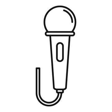 Microphone icon. Outline microphone vector icon for web design isolated on white background