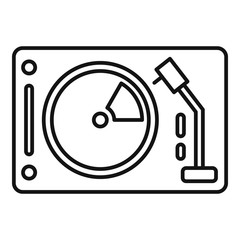 Dj desk player icon. Outline dj desk player vector icon for web design isolated on white background
