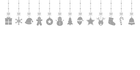 Fototapeta na wymiar Empty Christmas card with decorative icons. Festive ornament. Vector