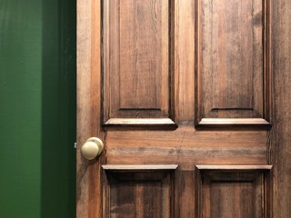 door handle on wooden door