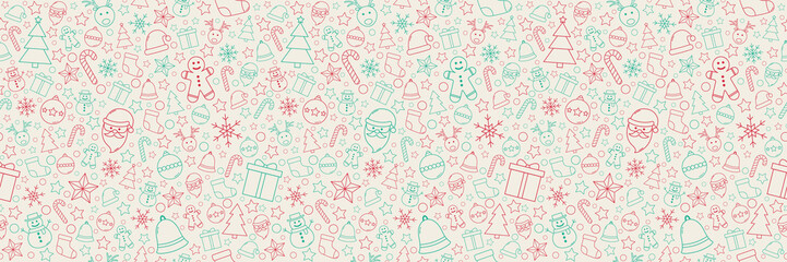 Xmas pattern with festive ornaments. Christmas pattern. Vector