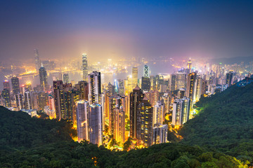 Hong Kong, China Cityscape From Victoria Peak