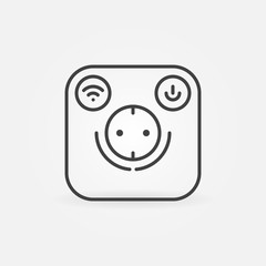 Smart Socket vector outline concept icon or design element