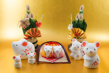 ねずみ年年賀状素材（年賀状素材・正月素材）