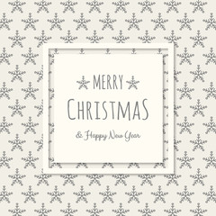 Concept of Christmas card with hand drawn snowflakes. Vector.
