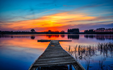 sunset on the lake