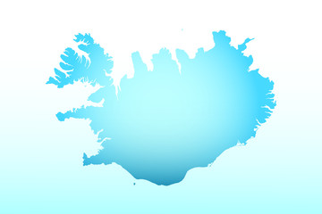 Blue Iceland map ice with dark and light effect vector on light background illustration