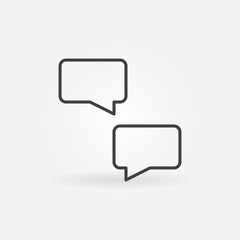 Naklejka premium Two Speech Bubbles vector concept thin line icon or symbol