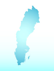 Fototapeta premium Blue Sweden map ice with dark and light effect vector on light background illustration