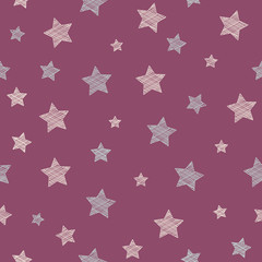 Design of a wrapping paper with stars. Vector.