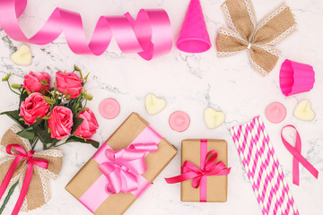 Birthday, Valentine's day, Mother's day pink decoration 