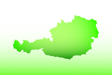Austria map using green color with dark and light effect vector on light background illustration