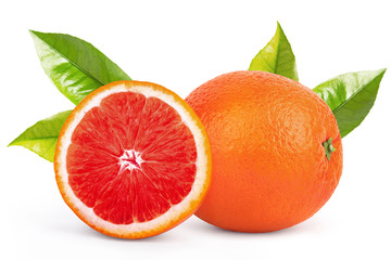 Grapefruit isolated on white background, clipping path, full depth of field.