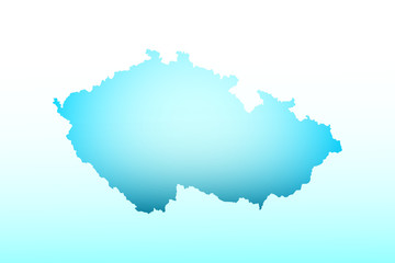 Blue Czech Republic map ice with dark and light effect vector on light background illustration
