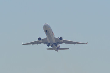 Airplane taking-off from the airport
