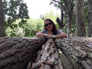 woman in the forest