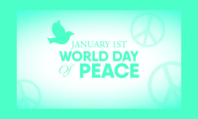 Vector illustration on the theme of World day of Peace on January 1st.
