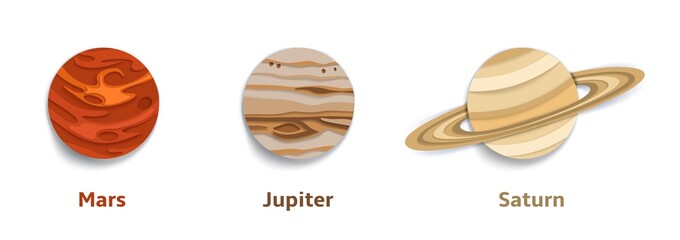 Solar system planets, vector paper cut illustration © Siberian Art