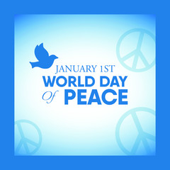 Vector illustration on the theme of World day of Peace on January 1st.