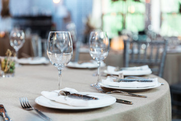 Table dressed up for wedding reception