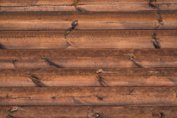 Old brown rough boards. The texture of natural wood. Planks for background or design. Horizontal layout.