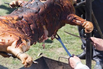 Roasted big pig.