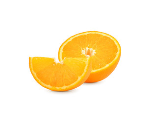 Fresh orange on white background