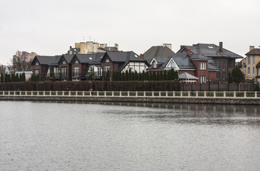 Obraz premium beautiful little houses on the promenade