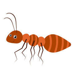 Cartoon ant. Vector illustration on a white background. Drawing for children.