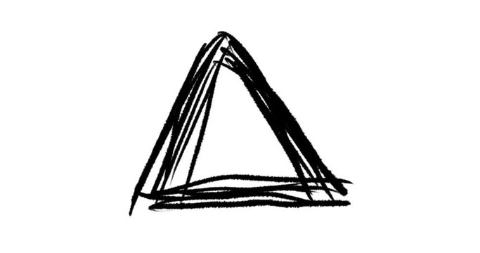 Hand drawn animation of grunge triangle