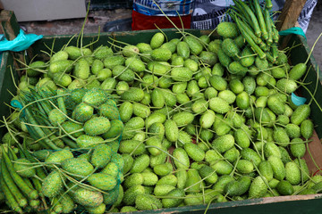 street market with fresh vegetables and fruits - Manaus, Brazil