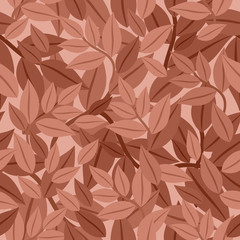 Fototapeta premium Seamless pattern of brown leaves