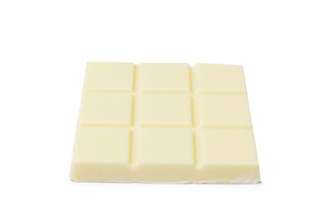 White chocolate bar isolated on a white background.
