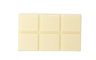 White chocolate bar isolated on a white background.