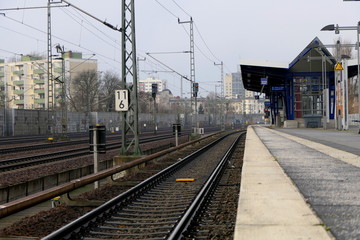 Fototapeta na wymiar Bahngleise S-Bahn Berlin