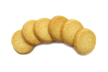 Fototapeta na wymiar Danish style butter cookies biscuit isolated on white background.