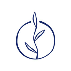 vector flower element in circle