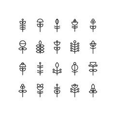 collection of vector abstract flower elements