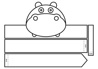 Hippopotamus coloring headband