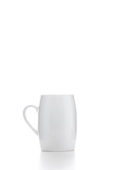 white stylish ceramic coffee Cup on white isolated background