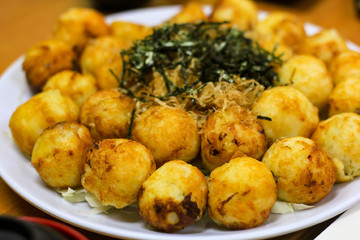 Takoyaki in a Japanese restaurant