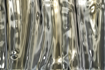 Metallic silver gold wavy background. .